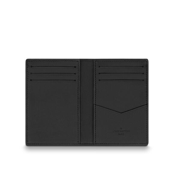 Louis Vuitton Monogram Seal Black Leather Logo Slender Pocket Organizer Wallet - Picture 7 of 10